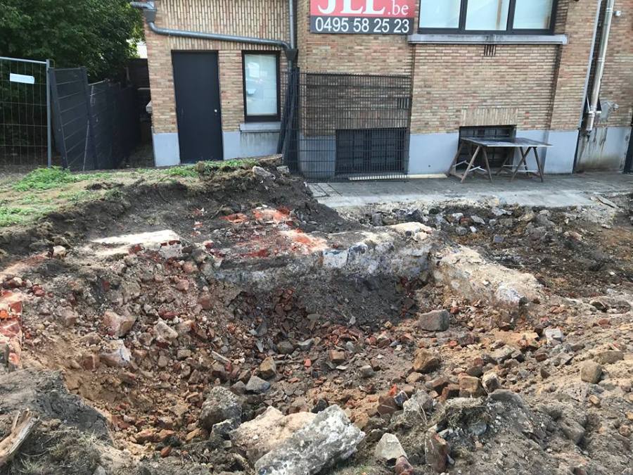 Fondations ancienne gare Acoz-Centre